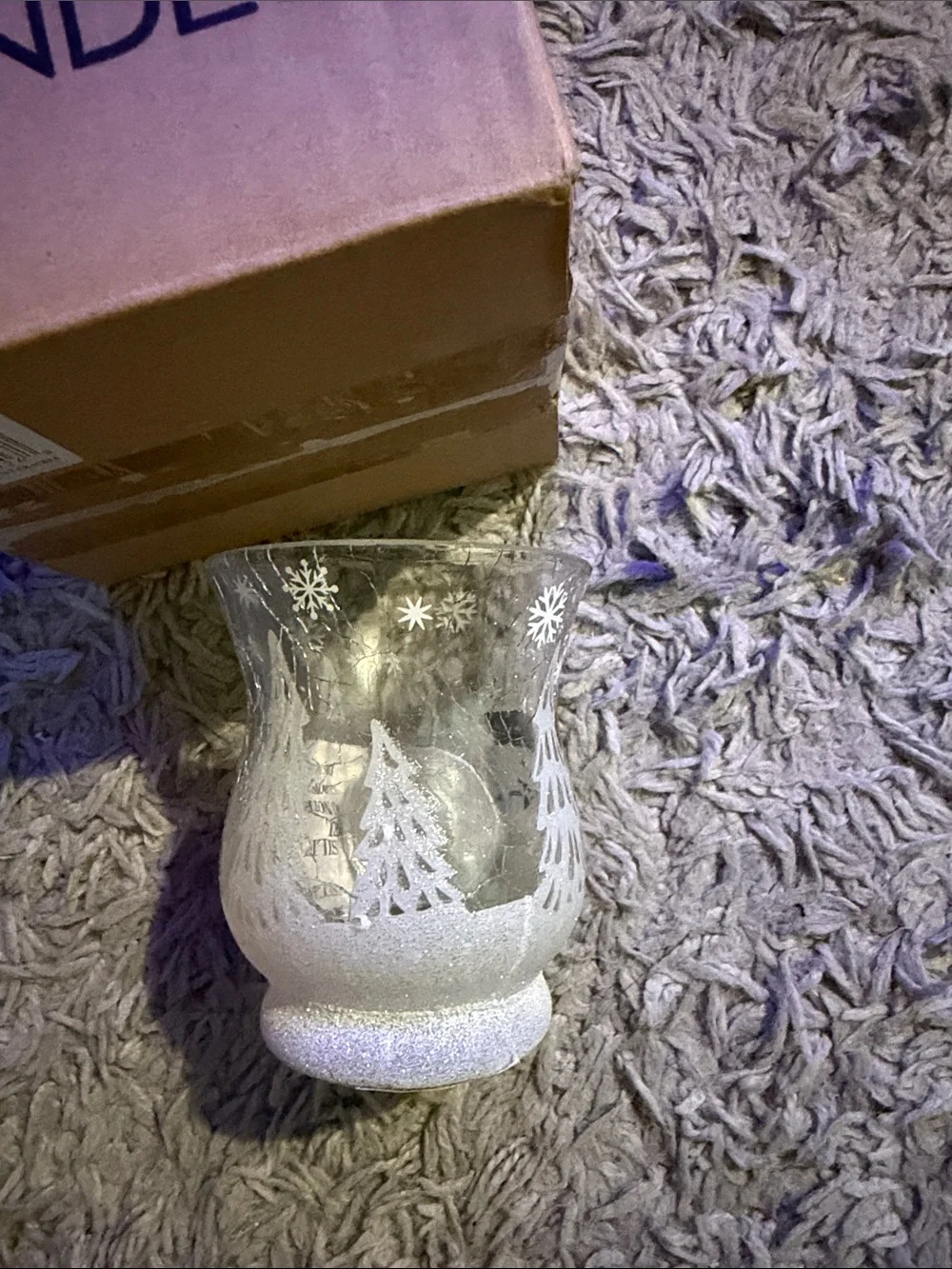 Yankee Candle White & Silver Snowman Glitter Votive Holder
